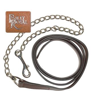 Schneiders Billy Royal® Leather 1" Lead with Chrome Chain (Kožené vodítko s řetízkem pro výstavní koně.)