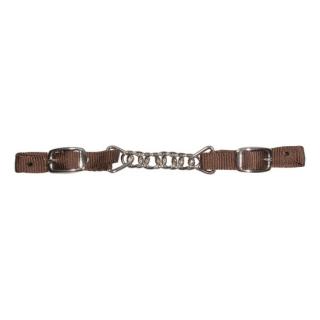 Schneiders Western Curb Strap Brown Nylon With Single Link Chain