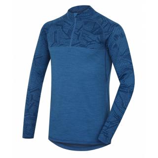 HUSKY MERINO pánské triko zip modrá 21 varianta: XL