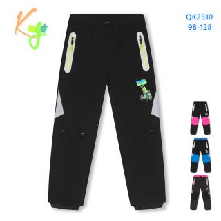 Kalhoty chlapecké a dívčí softshellové podšité flísem (3 barvy) KUGO ,VELIKOST 98-128 barva: černé dívčí, velikost: 98