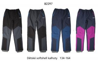 Kalhoty chlapecké a dívčí šusťákové podšité flísem (4 barvy) WOLF ,VELIKOST 134-164 barva: tmavěmodrá, velikost: 152