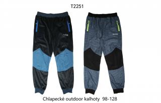 Kalhoty chlapecké kostkované oudoorové (2 barvy) WOLF,VELIKOST 98-128 barva: tmavězelená, velikost: 104