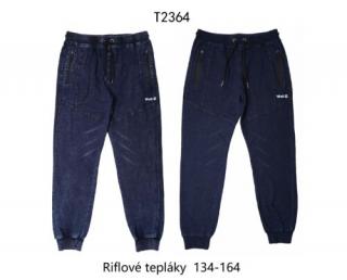 Kalhoty chlapecké riflové ( 2 barvy) WOLF, VELIKOST 134-164 barva: modrá, velikost: 146