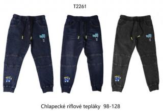Kalhoty chlapecké riflové (3 barvy) WOLF,VELIKOST 98-128 barva: modrá, velikost: 104