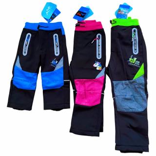 Kalhoty dětské softshellové podšité flísem (3 barvy) KUGO,VELIKOST 80-110 barva: černé dívčí, velikost: 80
