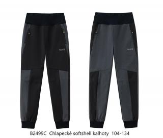 Kalhoty softshellové chlapecké teplé (2 barvy) WOLF,VELIKOST 104-134 barva: černá, velikost: 110
