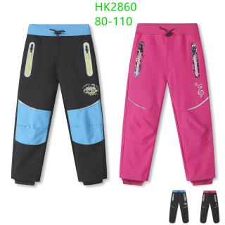Kalhoty softshellové dětské tenké (4 barvy) KUGO,VELIKOST 80-110 barva: černé dívčí, velikost: 80