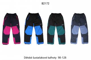 Kalhoty šusťákové dětské podšité flísem (3 barvy) WOLF, VELIKOST 98-128 barva: tmavěšedá, velikost: 98