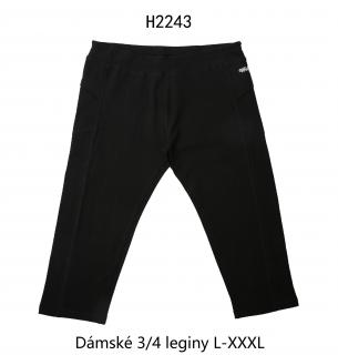 LEGÍNY DÁMSKÉ 3/4  S KAPSIČKOU (ČERNÉ) WOLF, VELIKOST L-XXXL barva: černá, velikost: XXL