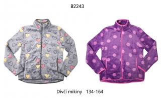 Mikina dívčí chlupatá (2 barvy) WOLF, VELIKOST 134-164 barva: fialová, velikost: 152