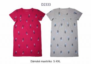 Noční košile dámská bavlněná (2 barvy)WOLF, VELIKOST S-XXL) barva: šedý melír, velikost: S