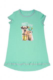 Noční košilka dívčí krátký  rukáv (2 barvy) WOLF ,VELIKOST(98-128) barva: tyrkysová, velikost: 98