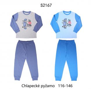 Pyžamo chlapecké  (2 barvy) WOLF,VELIKOST 116-146 barva: šedý melír, velikost: 116