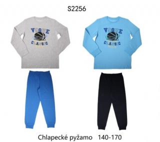 Pyžamo chlapecké (2 barvy) WOLF, VELIKOST 140-170 barva: šedý melír s modrými kalhotami, velikost: 140