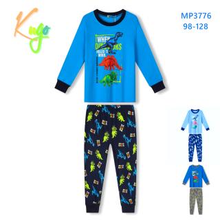 Pyžamo chlapecké (3 barvy) KUGO ,VELIKOST 98-128 barva: modrá s kalhotami v barvě šedý melír, velikost: 98