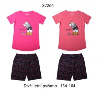 Pyžamo dívčí letní (2 barvy) WOLF, VELIKOST 134-164 barva: lososová, velikost: 146