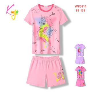 Pyžamo dívčí letní (3 barvy) KUGO,VELIKOST 98-128 barva: tmavěrůžová, velikost: 98