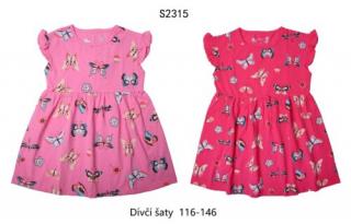 Šaty dívčí (2 barvy) WOLF, VELIKOST 98-128 barva: růžová, velikost: 104