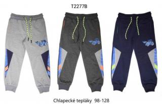 Tepláky chlapecké (3 barvy) WOLF,VELIKOST 98-128 barva: šedý melír, velikost: 116