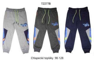 Tepláky chlapecké (3 barvy) WOLF,VELIKOST 98-128 barva: šedý melír, velikost: 122