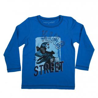 Tričko chlapecké dlouhý rukáv (2 barvy) WOLF, VELIKOST 98-128 barva: modrá, velikost: 98