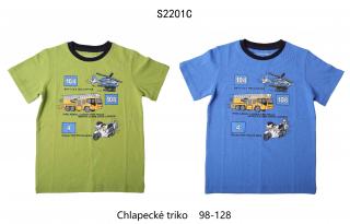 Tričko chlapecké krát rukáv (2 barvy) WOLF,VELIKOST 98-128 barva: zelená, velikost: 110
