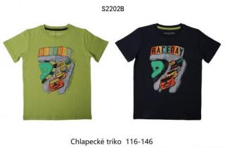 Tričko chlapecké krátký rukáv (2 barvy) WOLF, VELIOST 116-146) barva: tmavěmodrá, velikost: 122