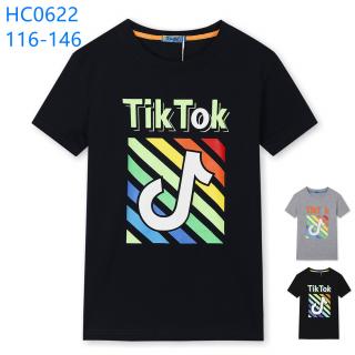 Tričko chlapecké krátký rukáv TIK TOK (3 barvy) KUGO, VELIKOST 116-146 barva: černá, velikost: 122