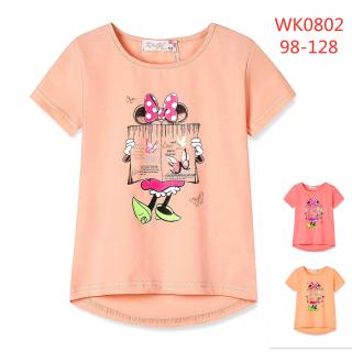 Tričko dívčí krátký rukáv (3 barvy) KUGO,VELIKOST 98-128 barva: růžová, velikost: 110