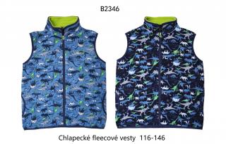 Vesta chlapecká flísová (2 barvy) WOLF, VELIKOST 116-146 barva: tmavěmodrá, velikost: 122