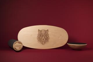 SET - BALANČNÍ DESKA WOODBOARDS ORIGINAL KOMPLET + REHABO 360 SAMOSTATNĚ motiv VLK