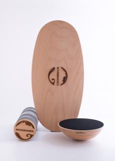 SET - balanční deska Woodboards Original komplet + Rehabo 360 samostatně  Woodboards indo board, balance board