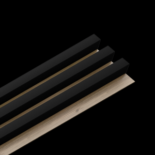 Dřevěná lamela LINEA SLIM 3 - černá / dub