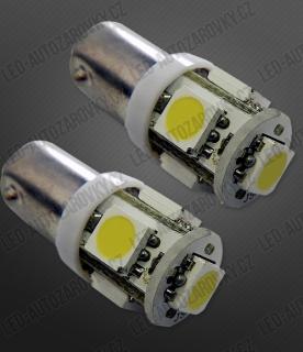 AKCE - parkovací světlo BA9S - 5 x LED SMD BÍLÉ - bezpaticové, 1ks