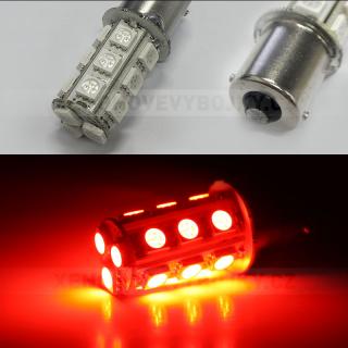 Červená LED SMD žárovka s paticí BA15S, jednopólová.