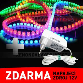 LED pásek - PVC 120cm, 7-barevný(RGB) - ZDROJ ZDARMA!