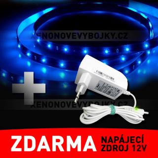 LED pásek - STRIP 120cm, modrý - ZDROJ ZDARMA!