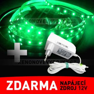 LED pásek - STRIP 120cm, zelený - ZDROJ ZDARMA!