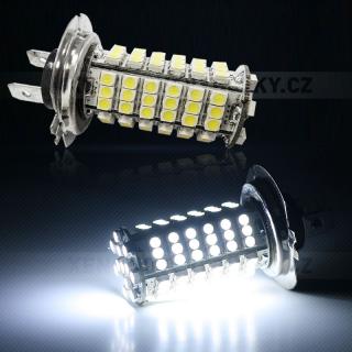 LED žárovka 12V s paticí H7, 102 SMD LED, 1ks