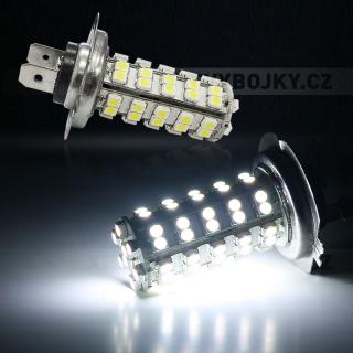 LED žárovka 12V s paticí H7, 68 SMD LED, 1ks