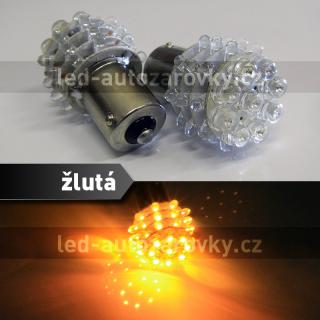 Oranžová LED žárovka s paticí BA15S, jednopólová 21W, 36LED, 1ks