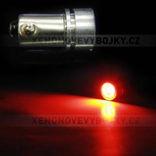 Parkovací světlo - 1x1W LED SMD červené - patice BA9S, 1ks