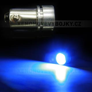 Parkovací světlo - 1x1W LED SMD modré - patice BA9S, 1ks