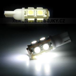 Parkovací světlo - 9 x LED SMD BÍLÉ - bezpaticové, 1ks