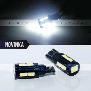 Parkovací světlo bezpaticové, T10 (W5W) 10xSMD, bílé 1ks