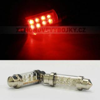 Sufitka červená, 8 LED, 39mm, 1ks
