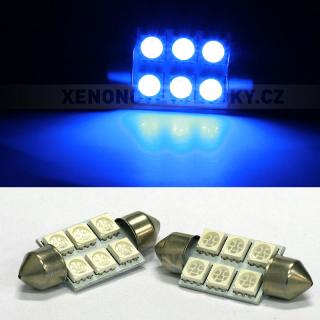 Sufitka modrá - Super Light, 6 SMD LED, 36mm