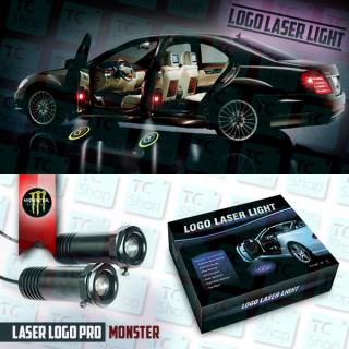 Svítící laserové logo auta - MONSTER