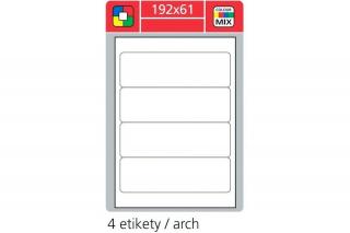 Etiketa arch A4 S&K Label, 192x61 mm, bílá, 100 listů