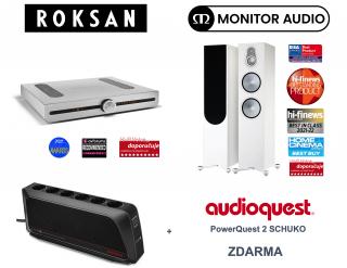 Roksan Attessa Streaming Amplifier + MONITOR AUDIO SILVER 500 (7G) + AUDIOQUEST POWERQUEST 2